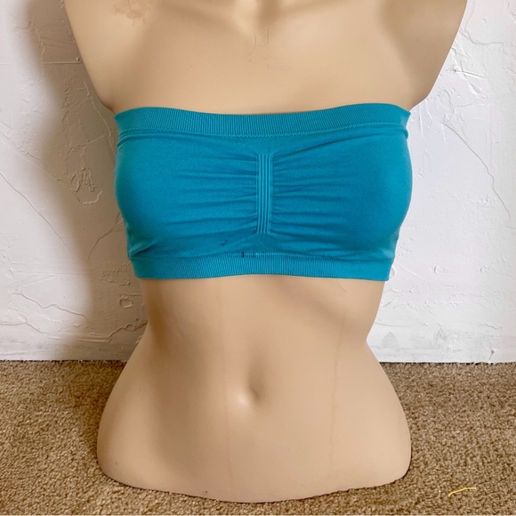 WET SEAL Bright BLUE Strapless BANDEAU Bralette TUBE TOP Size Medium - Picture 3 of 8